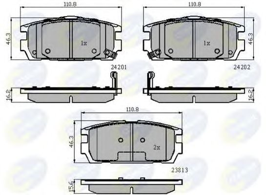 Комплект тормозных колодок, дисковый тормоз CBP31743