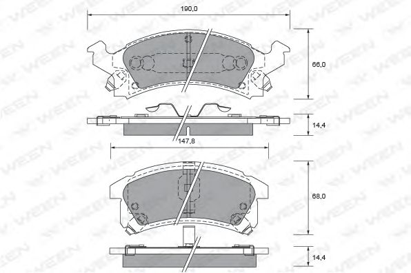 Kit de plaquettes de frein, frein à disque 151-2401
