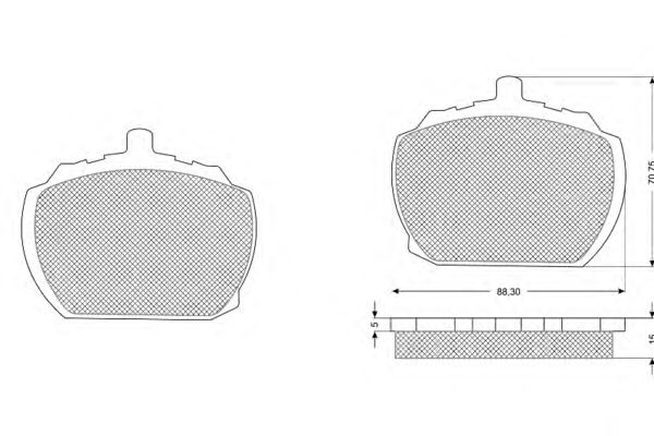 Комплект тормозных колодок, дисковый тормоз PF1060