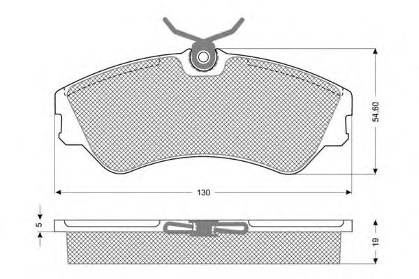 Комплект тормозных колодок, дисковый тормоз PF1065