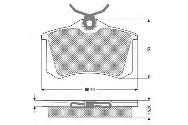 Комплект тормозных колодок, дисковый тормоз PF1078