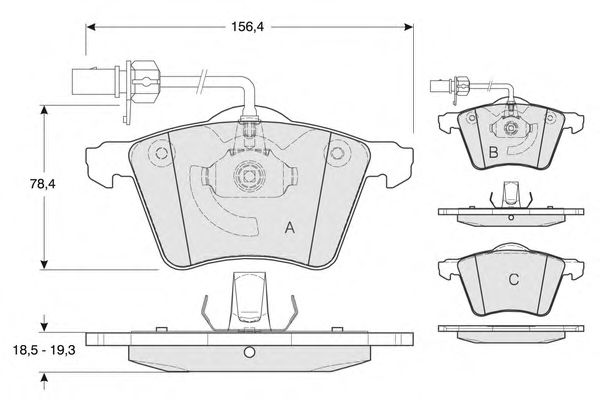Комплект тормозных колодок, дисковый тормоз PF1392