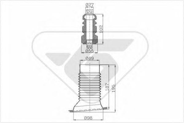 Dust Cover Kit, shock absorber KP046