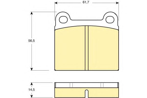 Комплект тормозных колодок, дисковый тормоз 6106562