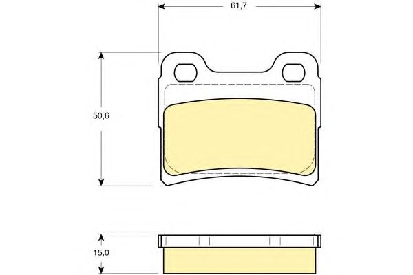 Комплект тормозных колодок, дисковый тормоз 6116392