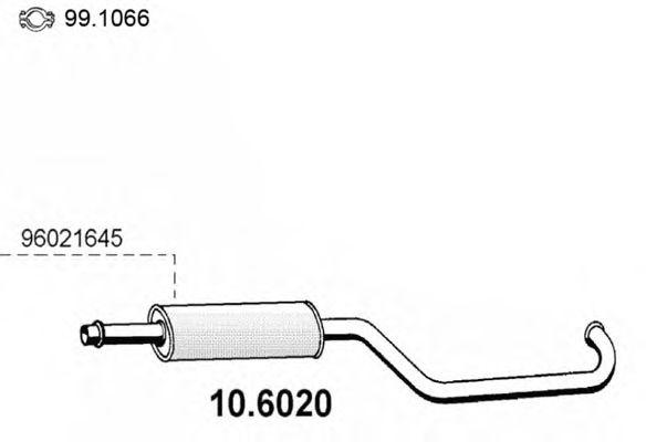 Средний глушитель выхлопных газов 10.6020