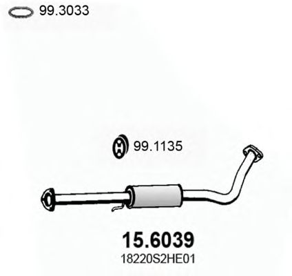 Средний глушитель выхлопных газов 15.6039