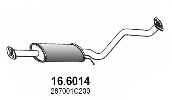 Средний глушитель выхлопных газов 16.6014