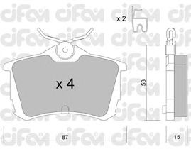 Kit de plaquettes de frein, frein à disque 822-465-0