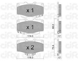 Комплект тормозных колодок, дисковый тормоз 822-129-2