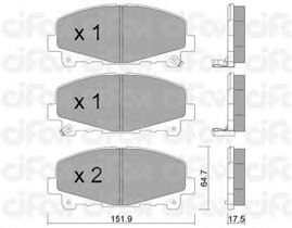 Комплект тормозных колодок, дисковый тормоз 822-867-0
