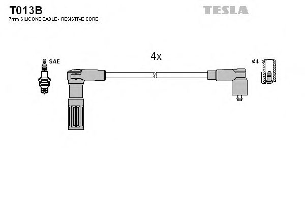 Комплект проводов зажигания T013B