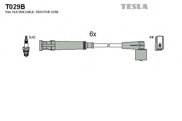 Комплект проводов зажигания T029B