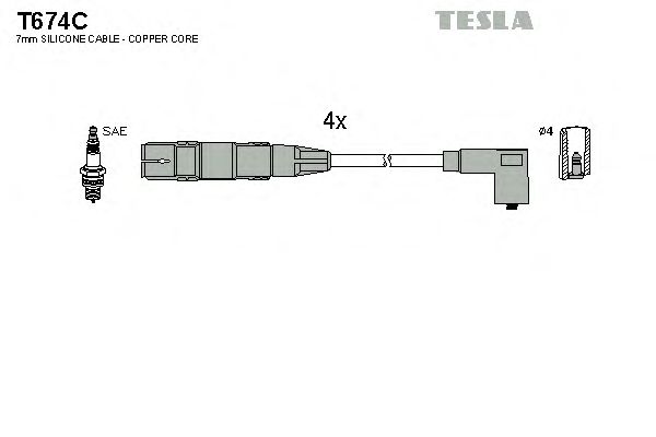Комплект проводов зажигания T674C