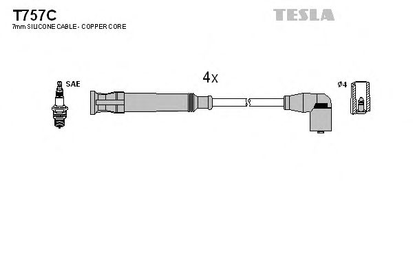 Комплект проводов зажигания T757C