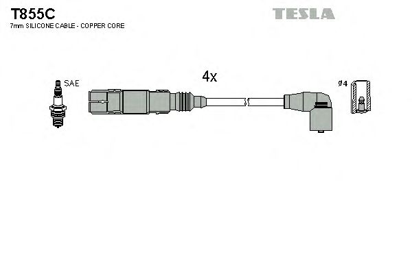 Комплект проводов зажигания T855C