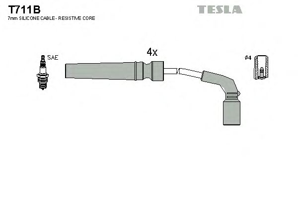 Комплект проводов зажигания T711B