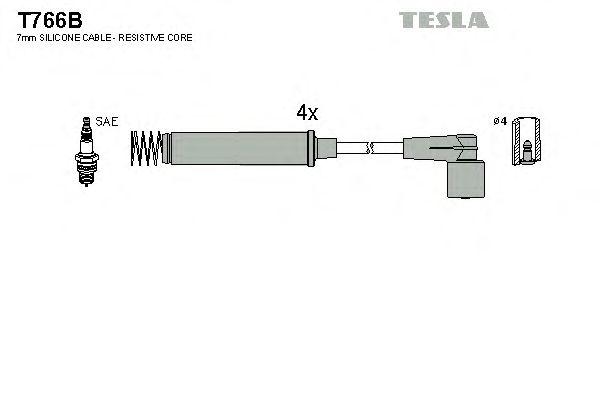 Комплект проводов зажигания T766B