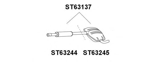 Средний глушитель выхлопных газов ST63245