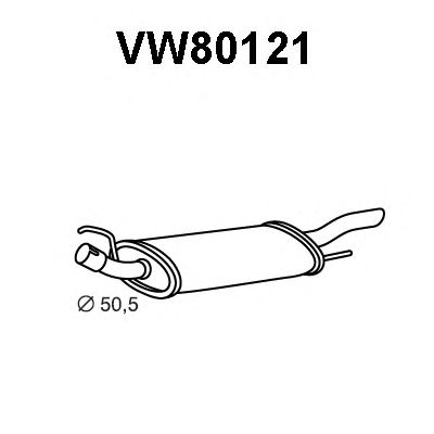 Глушитель выхлопных газов конечный VW80121