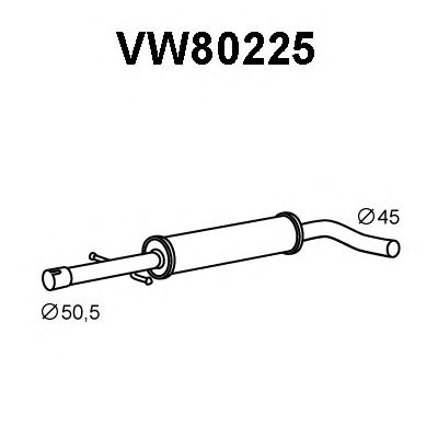 Средний глушитель выхлопных газов VW80225