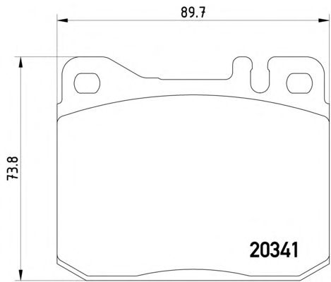 Комплект тормозных колодок, дисковый тормоз 2034110