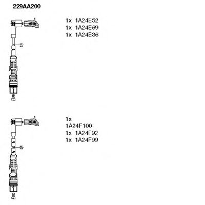 Комплект проводов зажигания 229AA200