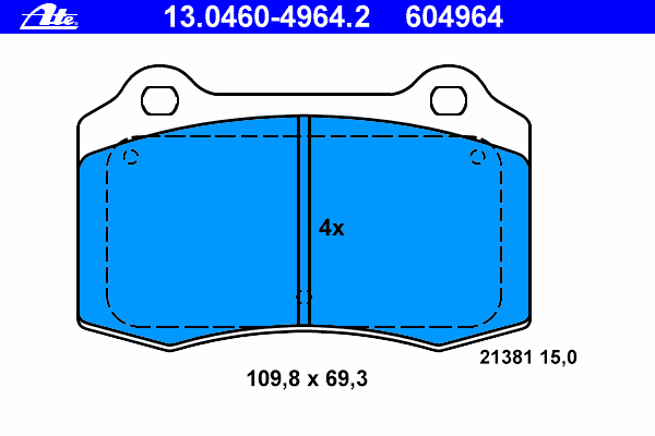 Комплект тормозных колодок, дисковый тормоз 13.0460-4964.2