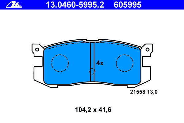 Комплект тормозных колодок, дисковый тормоз 13.0460-5995.2