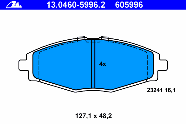 Комплект тормозных колодок, дисковый тормоз 13.0460-5996.2