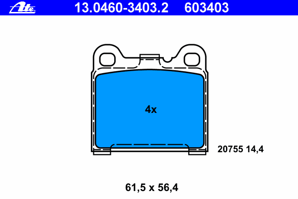 Kit de plaquettes de frein, frein à disque 13.0460-3403.2