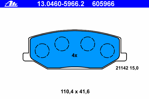 Комплект тормозных колодок, дисковый тормоз 13.0460-5966.2