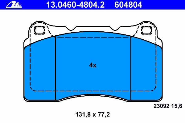 Комплект тормозных колодок, дисковый тормоз 13.0460-4804.2