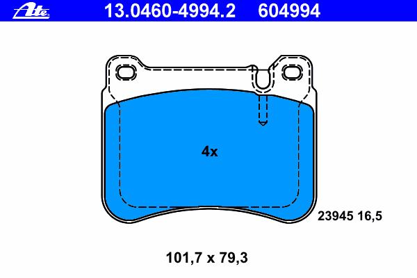 Комплект тормозных колодок, дисковый тормоз 13.0460-4994.2