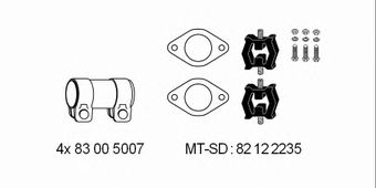 Mounting Kit, exhaust system 82 12 2235