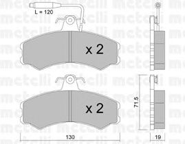 Комплект тормозных колодок, дисковый тормоз 22-0031-0