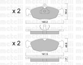 Комплект тормозных колодок, дисковый тормоз 22-0077-0