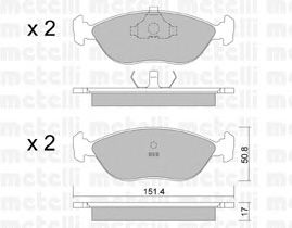 Комплект тормозных колодок, дисковый тормоз 22-0126-0
