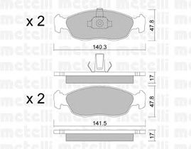 Комплект тормозных колодок, дисковый тормоз 22-0156-1