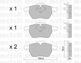 Kit de plaquettes de frein, frein à disque 22-0181-1