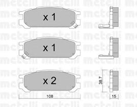 Комплект тормозных колодок, дисковый тормоз 22-0204-0