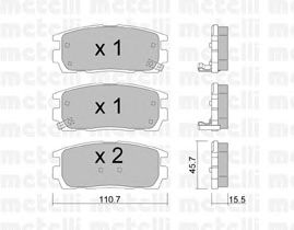 Комплект тормозных колодок, дисковый тормоз 22-0779-0