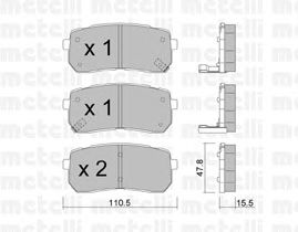 Комплект тормозных колодок, дисковый тормоз 22-0786-0
