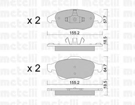 Комплект тормозных колодок, дисковый тормоз 22-0800-0