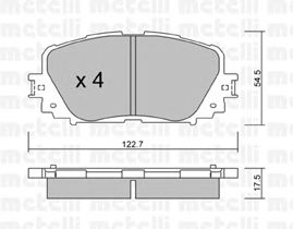 Комплект тормозных колодок, дисковый тормоз 22-0820-0