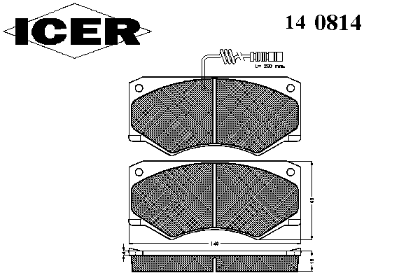 Комплект тормозных колодок, дисковый тормоз 140814