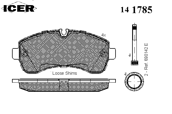 Комплект тормозных колодок, дисковый тормоз 141785