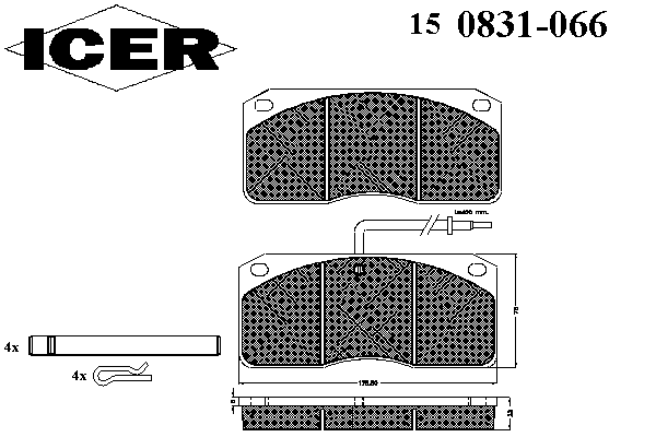 Комплект тормозных колодок, дисковый тормоз 150831-066