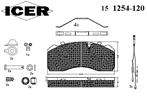 Комплект тормозных колодок, дисковый тормоз 151254-120