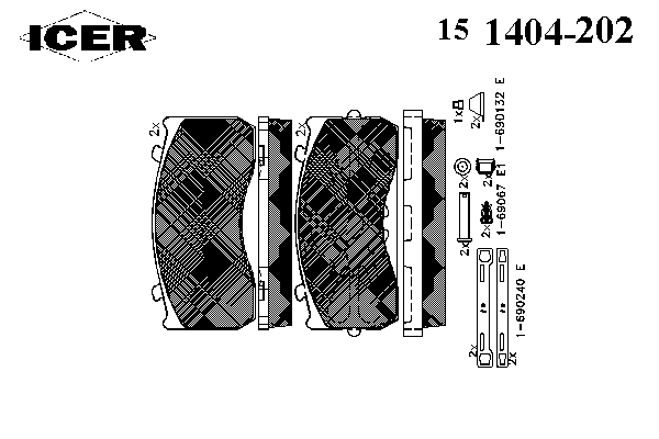 Kit de plaquettes de frein, frein à disque 151404-202